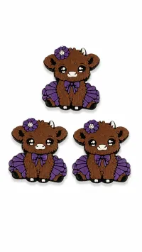 3D Straw Toppers – Add Personality to Every Sip! – Tutu Brown Highland Cow