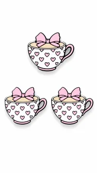3D Straw Toppers – Add Personality to Every Sip! – Cappucino with pink bow and hearts