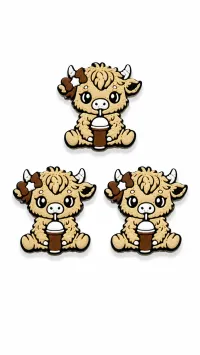 3D Straw Toppers – Add Personality to Every Sip! – Coffee Highland Cow