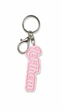 3D Custom Keychains | Plain & Beaded Options – Let Them - Pink/White