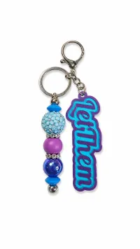 3D Custom Keychains | Plain & Beaded Options – Let Them - Blue/Purple with Beads