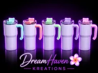20oz Sublimation Tumbler with Coloured Handle & Lid – Image 1