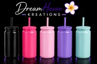 16oz Acrylic Coloured Tumblers with Matching Lid & Straw – Image 1