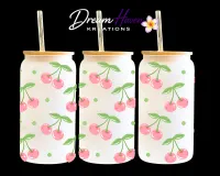 Coquette Glass Tumbler  – Pink Cherries