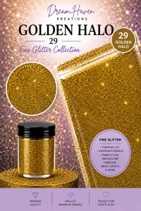 DreamHaven Fine Glitter Collection – Fine Craft Glitter – Golden Halo 29