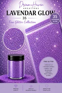 DreamHaven Fine Glitter Collection – Fine Craft Glitter – Lavender Glow 35