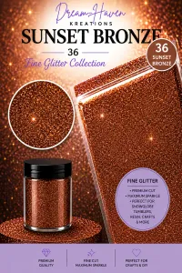 DreamHaven Fine Glitter Collection – Fine Craft Glitter – Sunset Bronze 36