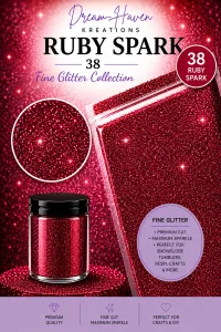 DreamHaven Fine Glitter Collection – Fine Craft Glitter – Ruby Spark 38
