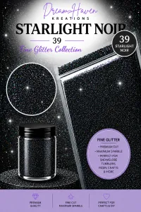 DreamHaven Fine Glitter Collection – Fine Craft Glitter – Starlight Noir 39