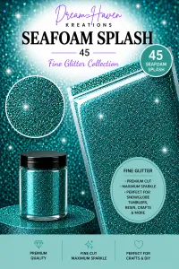 DreamHaven Fine Glitter Collection – Fine Craft Glitter – Seafoam Splash 45