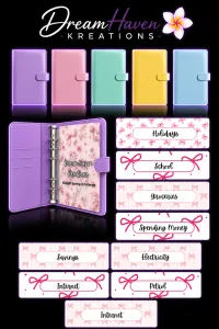 Budget Savings Challenge Binder – Pink Bow Edition – Image 1