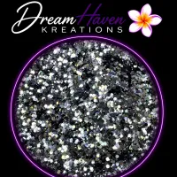 Black, White, Silver, Gold & Brown Chunky Glitters – Mystic Silver (NEW)