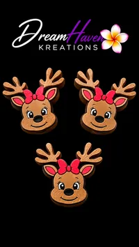 3D Straw Toppers – Add Personality to Every Sip! – Reindeer - Red Bow