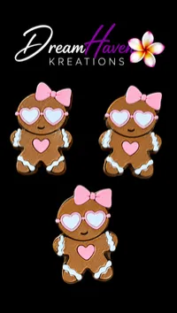 3D Straw Toppers – Add Personality to Every Sip! – Gingerbread Girl with Heart Glasses