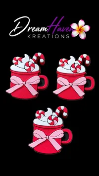 3D Straw Toppers – Add Personality to Every Sip! – Hot Chocolate with Candy Cane