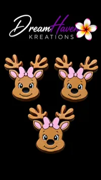 3D Straw Toppers – Add Personality to Every Sip! – Reindeer - Pink Bow