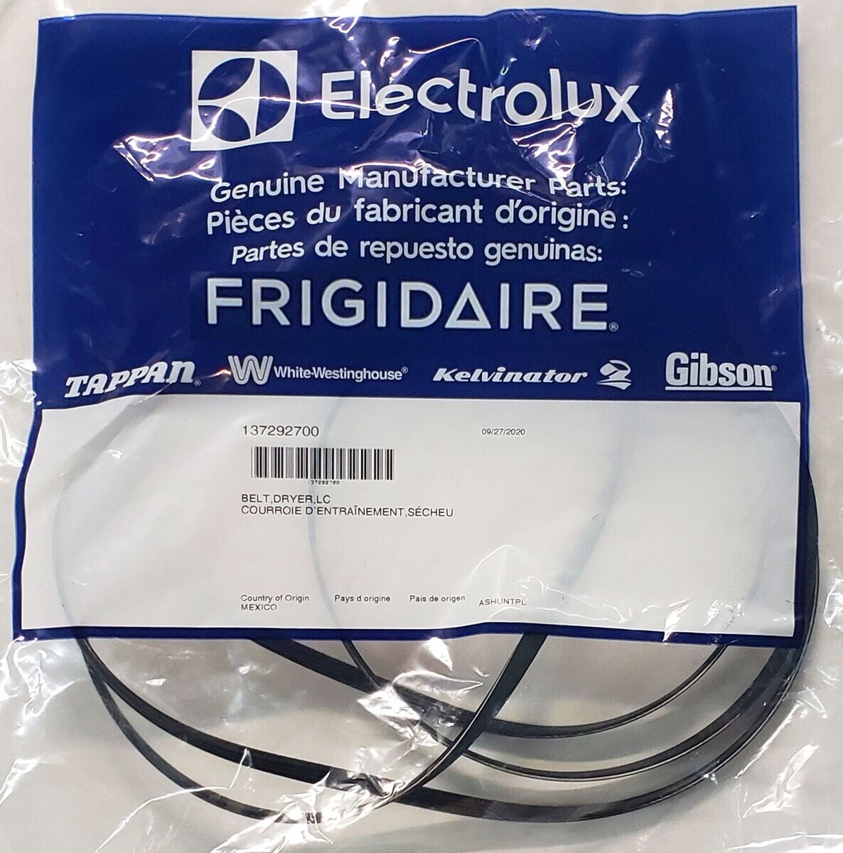 Y2PARTS 137292700 Dryer Drum Belt Replacement for Frigidaire Electrolux Dryers – Image 1