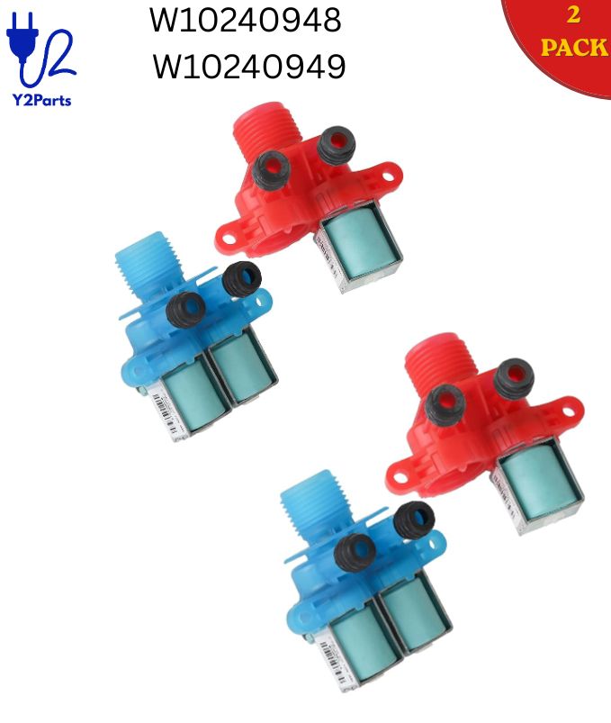 Y2PARTS W10240948 W10240949 Refrigerator Water Inlet Valve Replacement for Whirlpool Kenmore Maytag – Image 2