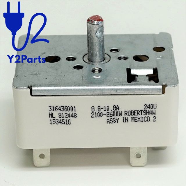 316436001 Surface Burner Infinite Switch for Frigidaire Electric Range, 8 Inch Surface Element Control Switch, Replaces 3160215 – Image 1