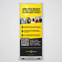 ActionCOACH Roll-up Banner Kit, 33 × 81 in – Two Weeks Free Coaching