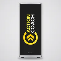 ActionCOACH Roll-up Banner Kit, 33 × 81 in – ActionCOACH logo — black