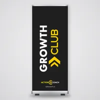 ActionCOACH Roll-up Banner Kit, 33 × 81 in – GrowthCLUB — black