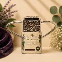 Silver Top Car Diffuser – Hanging Car Air Freshener – Velvet Canopy