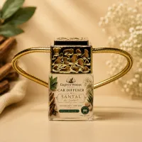 Gold Top Car Diffuser – Hanging Car Air Freshener – Santal du Soleil