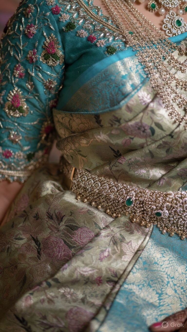 Pastel Pattu Saree – Image 3