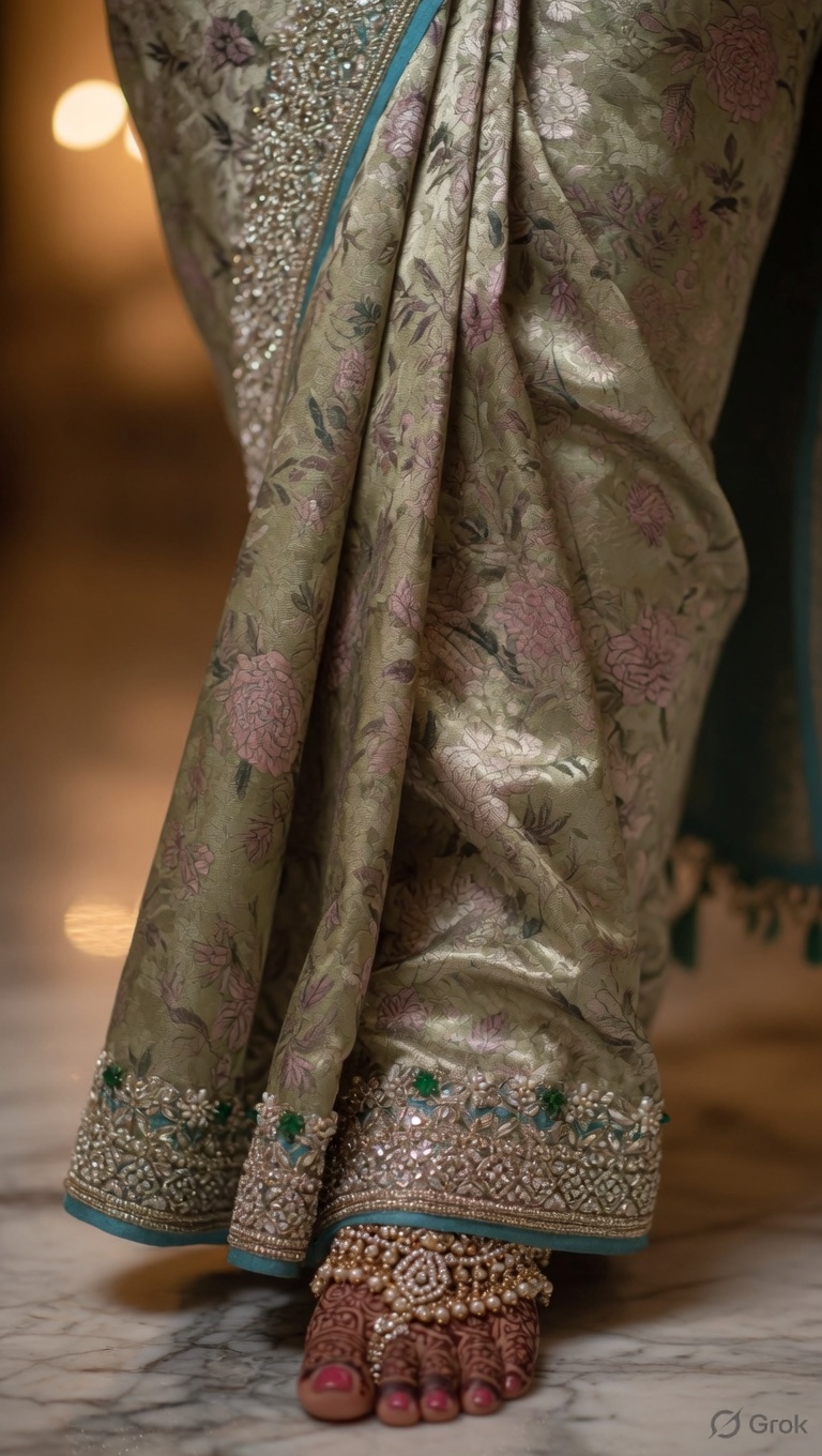 Pastel Pattu Saree – Image 2