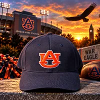 Auburn Adjustable hat (Blue with orange logo) – Image 1