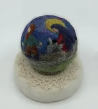 Nativity Scene Needle Felting Wool Ball Ornament – Kit & Online Video Class – Image 1