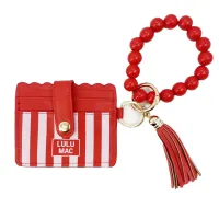 Lulu Mac Beaded Wristlet Wallet – Red