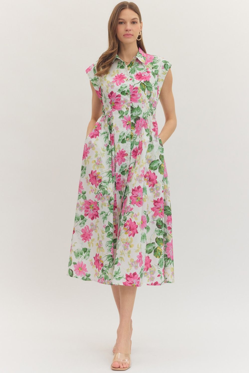 Entro Floral Midi Dress – Image 1