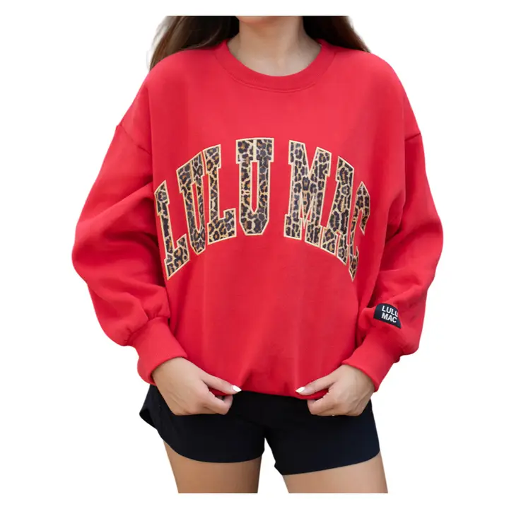 LULU Mac Red Cheetah Sweatshirt – Image 1