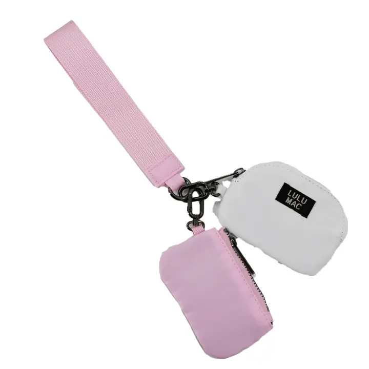 Lulu Mac Double Pouch Wristlets – Pink & White