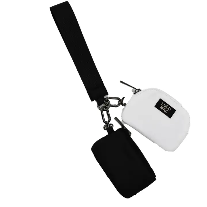 Lulu Mac Double Pouch Wristlets – Black and White