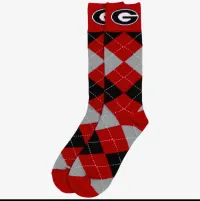 Georgia Bulldogs Argyle Dress Socks – Image 1
