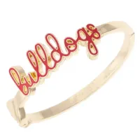 Georgia Bulldogs Cursive Enamel Hinge Bangle – Image 1