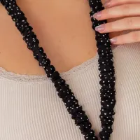 ANDI LANYARDS – Black Polka Dot Lanyard