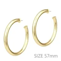 Satin Gold 2.25" Stud Hoop Earring – Image 1