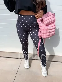 BIRDIE Sculpt Leggings in Black with White Polka Dots – Image 1
