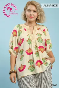 Umgee Abstract Print Top PLUS – Image 1