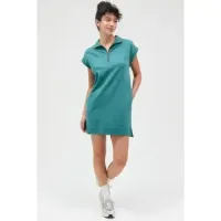 Double Zero Half Zip Up Mock Neck Mini Dress – Image 1