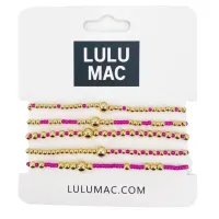 Lulu Mac Stack of Bracelets – Hot Pink