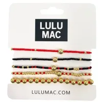 Lulu Mac Stack of Bracelets – Red & Black