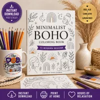 Minimalist Boho Coloring Book – Image 1