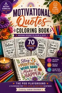 Motivational Quotes Coloring Book – Image 1