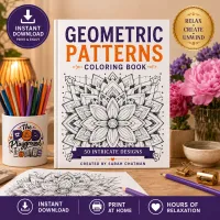 Geometric Patterns Coloring Book – Image 1