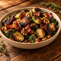 Pan-Seared Brussels Sprouts with Medjool Dates & Bacon – Image 1